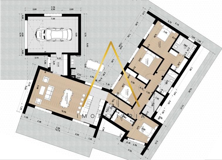 Moradia Isolada T4, inserida em 1352 m2 de terreno.