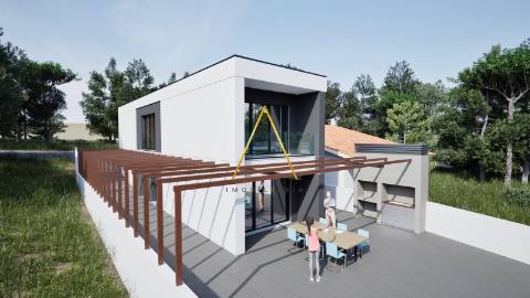 A moradia isolada V2, inserida num lote de 252 m²