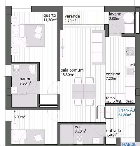 T1+1 Novo Asprela Universidades | Varanda + Garagem