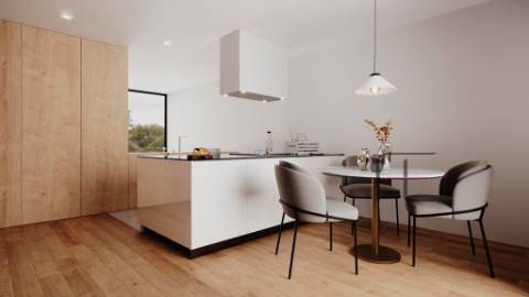 Moradia minimalista, T3+1, com piscina e jardim em Santa Maria da Feira