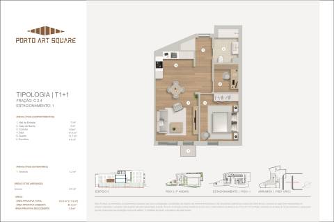 Apartamento T1+1 Venda em Cedofeita, Santo Ildefonso, Sé, Miragaia, São Nicolau e Vitória,Porto