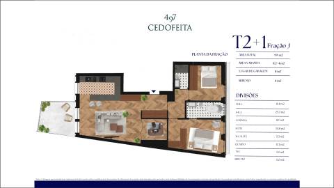 Apartamento T2+1 Venda em Cedofeita, Santo Ildefonso, Sé, Miragaia, São Nicolau e Vitória,Porto