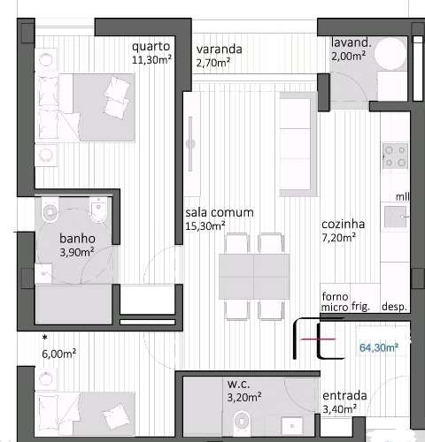 Apartamento T1+1 Venda em São Mamede de Infesta e Senhora da Hora,Matosinhos