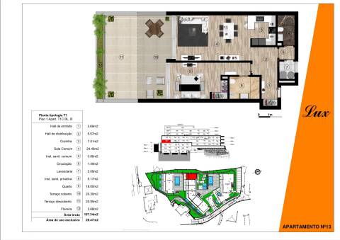 APARTAMENTO T1 DE LUXO C/TERRAÇO DE 41.25m² NO CENTRO DO FUNCHAL