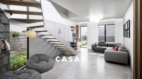 Lote de terreno com 870m2 e com projeto aprovado para construção de duas moradias na Ponta Do Pargo