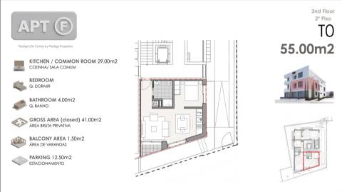 Apartamento T0 com 55 m² em Machico.