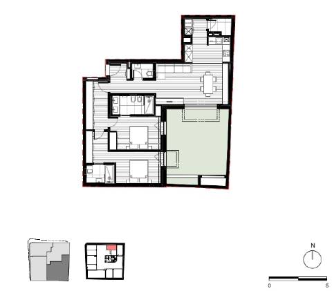 Apartamento T2 100 metros da praia c/ terraço de 37m2