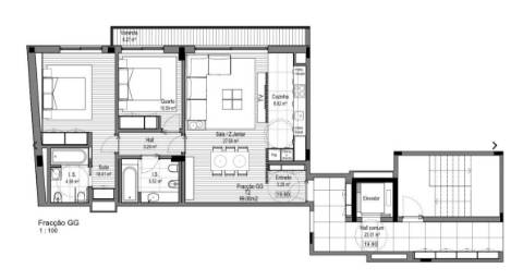 Apartamento T2 Nascente 99m2 úteis Espinho e lugar garagem