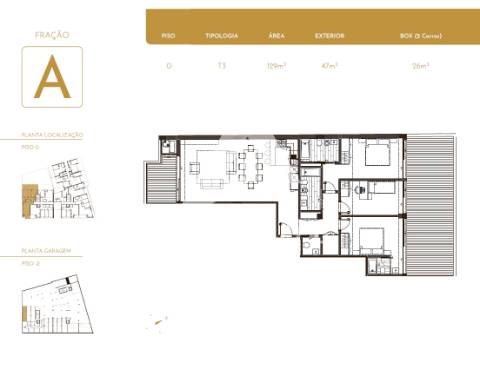 T3 S. FÉLIX MARINHA terraço + varanda box 2 carros