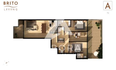 T3 S. FÉLIX MARINHA terraço + varanda box 2 carros