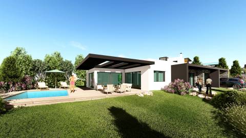 Moradias térreas de 3 quartos a 10 minutos da baía de São Martinho do Porto, na costa de Prata.