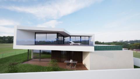 Moradia Moderna com Vista para a Baía de São Martinho – Em Construção