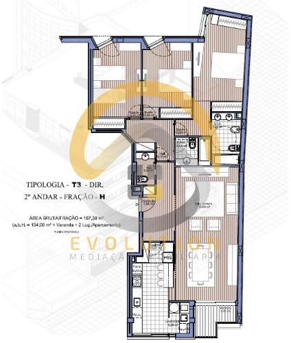 Apartamento T3 no Centro da Maia