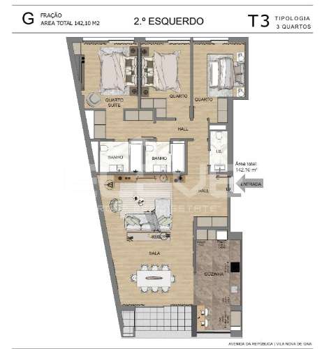 Apartamento T3 Novo no Centro de Vila Nova de Gaia