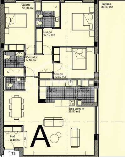 T3  com varanda, no Jardins de Santa Rita