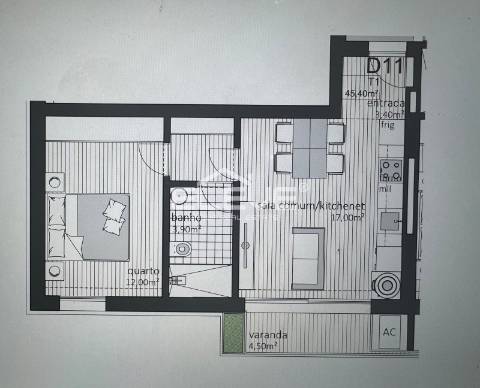 Apartamento T1 no Oporto Plaza