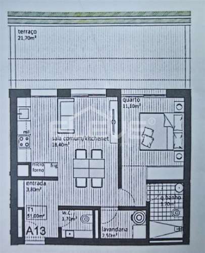 Apartamento T1 LUXO com excelente terraço Centro Matosinhos