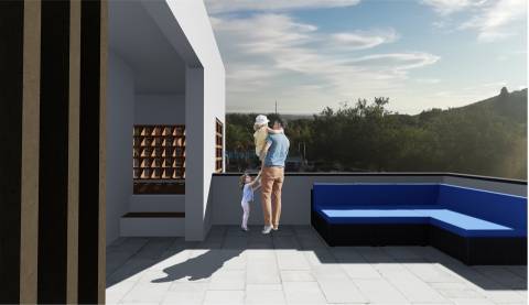 Moradia geminada T2+1, com estacionamento privado