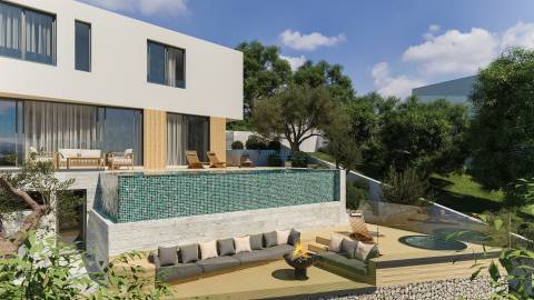 Lote com projeto aprovado para moradia T3 com piscina infinita