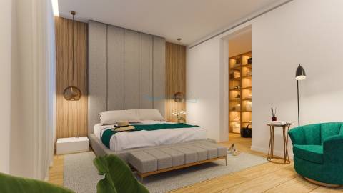 Lote com projeto aprovado para moradia T3 com piscina infinita