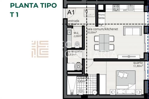 Apartamento T2 em construção, com terraço e lugar de garagem em Matosinhos.