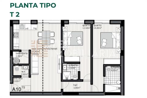 Apartamento T2 em construção, com terraço e lugar de garagem em Matosinhos.
