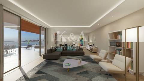 Apartamento com vistas de rio e mar