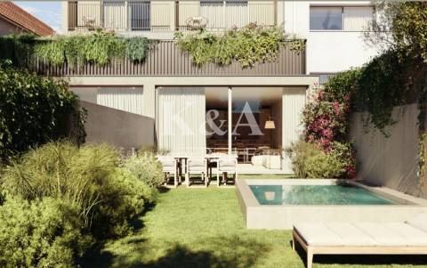 Moradia T4 com jardim e piscina em Matosinhos Sul