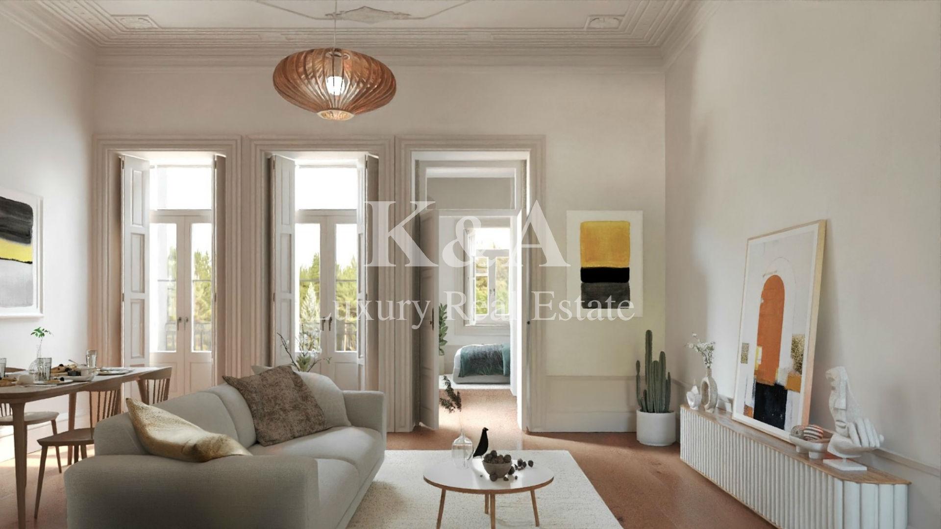 Apartamento T0+1 em novo edifício localizado no centro da cidade do Porto.