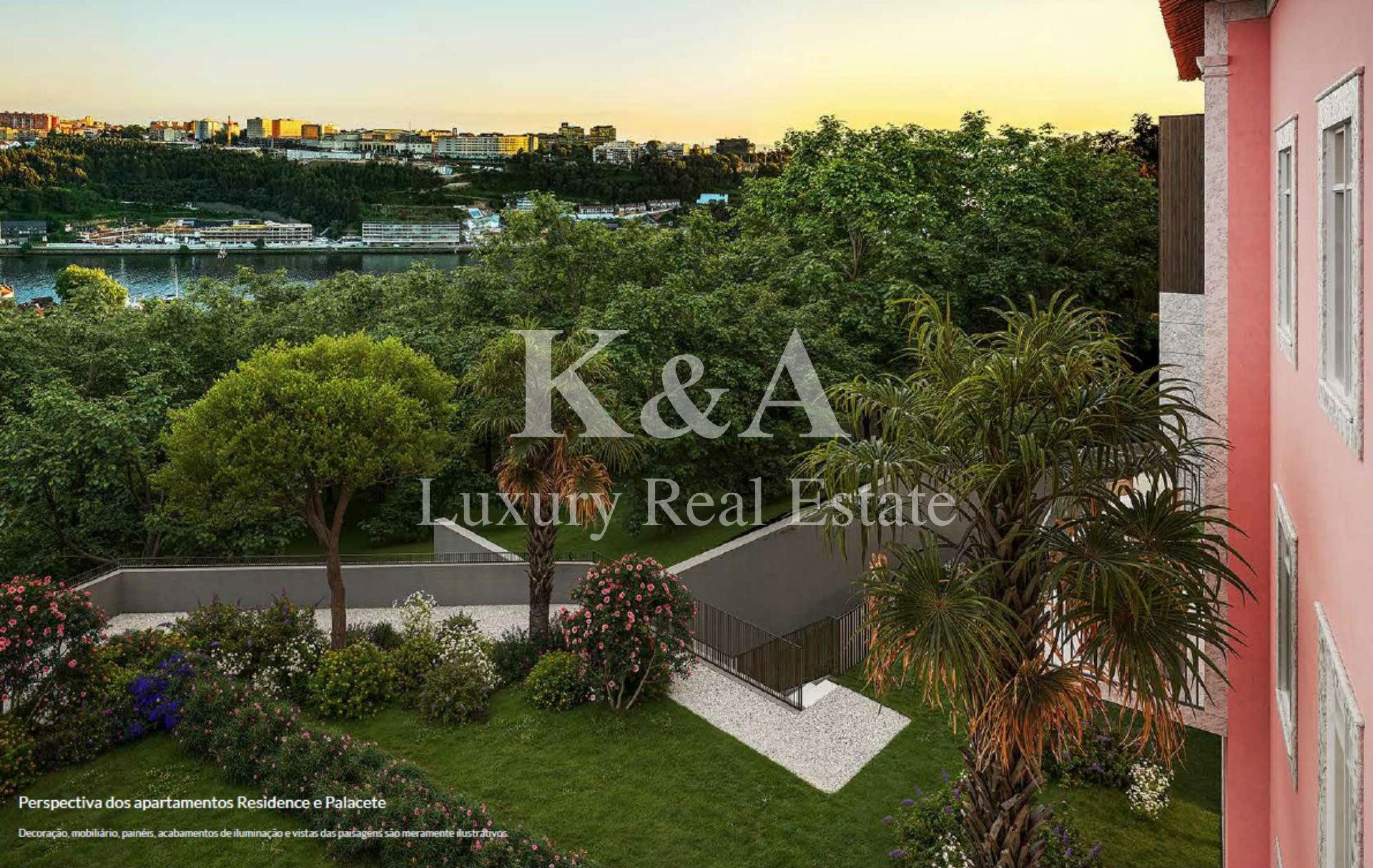 Apartamento T1+1 com jardim e vista Rio.