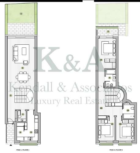 Moradia T3 duplex com jardim, em condomínio de luxo novo.