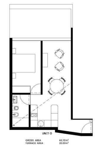 Apartamento T1 em primeira linha de rio em Gaia