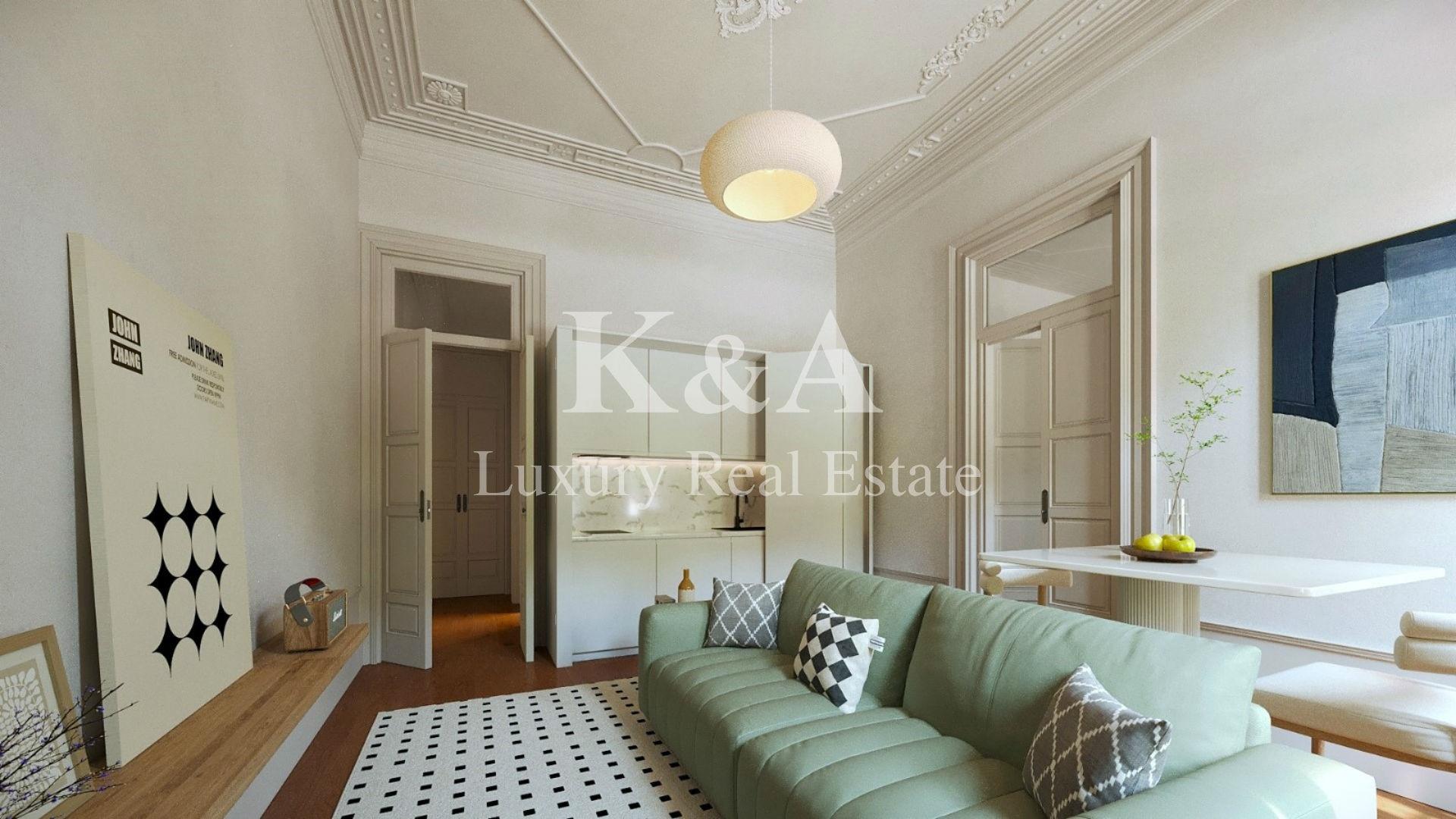 Apartamento T1 em novo edifício localizado no centro da cidade do Porto.