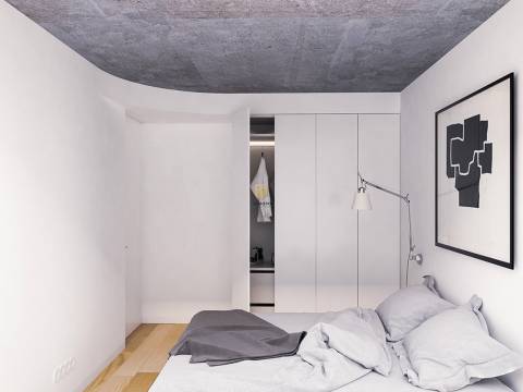 Apartamento T1 Duplex novo para venda, junto à Rotunda da Boavista e à Casa da Música, Porto