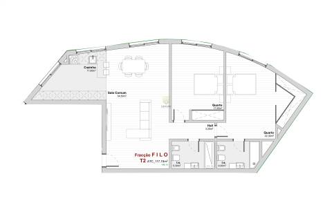 Apartamento T2 de luxo em Vila Nova de Gaia