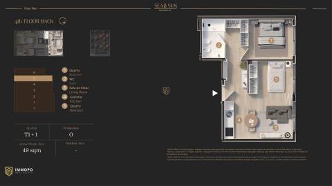 T1+1 de luxo em Matosinhos com 49 m2