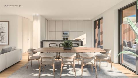 Apartamento T3 de luxo em Vila Nova de Gaia com terraço e piscina