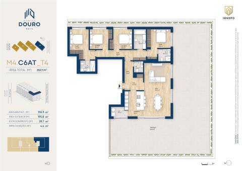 Apartamento T4 de luxo em Vila Nova de Gaia com terraço