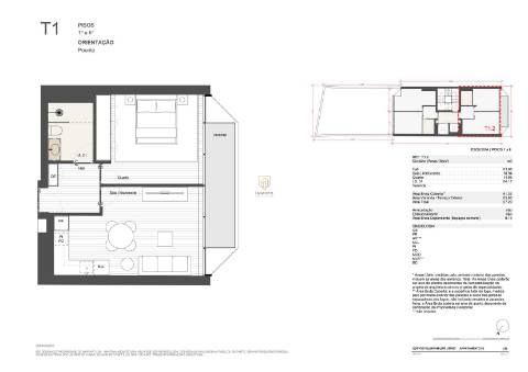 T1 com 53 m2 e varanda em Matosinhos Sul