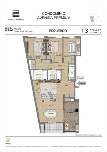 T3 Novo com Varanda para venda, em Vila Nova de Gaia, Avenida da República