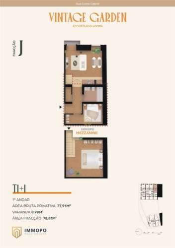 Apartamento T1+1 de luxo para venda no Porto