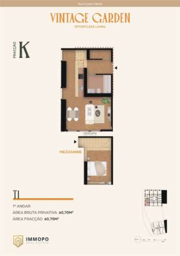 Apartamento T1 de luxo para venda no Porto