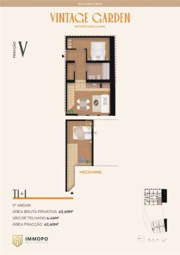 Apartamento T1+1 de luxo para venda no Porto