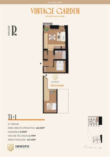 Apartamento T1+1 de luxo para venda no Porto