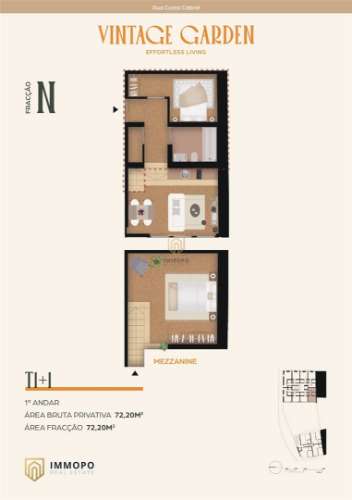 Apartamento T1+1 de luxo para venda no Porto