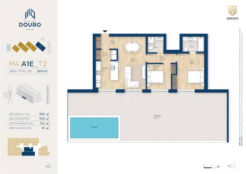 Apartamento T2 de luxo em Vila Nova de Gaia com piscina privativa
