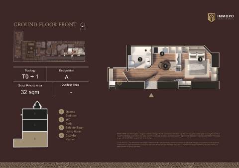 T0+1 de luxo em Matosinhos com 32 m2