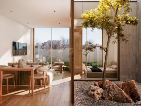 Apartamento T0 de luxo em Matosinhos com 33m2 e varanda de 21m2