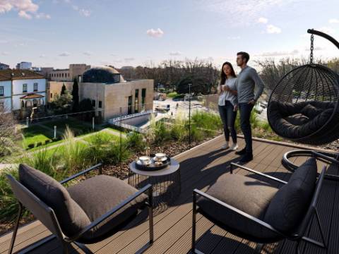 Apartamento T0 de luxo em Matosinhos com 33m2 e varanda de 21m2