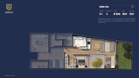 Apartamento T0 de luxo em Matosinhos com 33m2 e varanda de 21m2